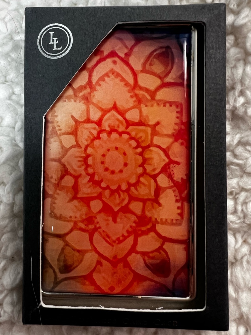 Lucy Lu Designs Floral Mandala Stainless Business Card Case
